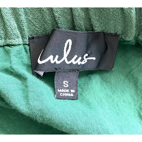 Flirty Lulus Green Off Shoulder Tie Top sz: S - Picture 8 of 8